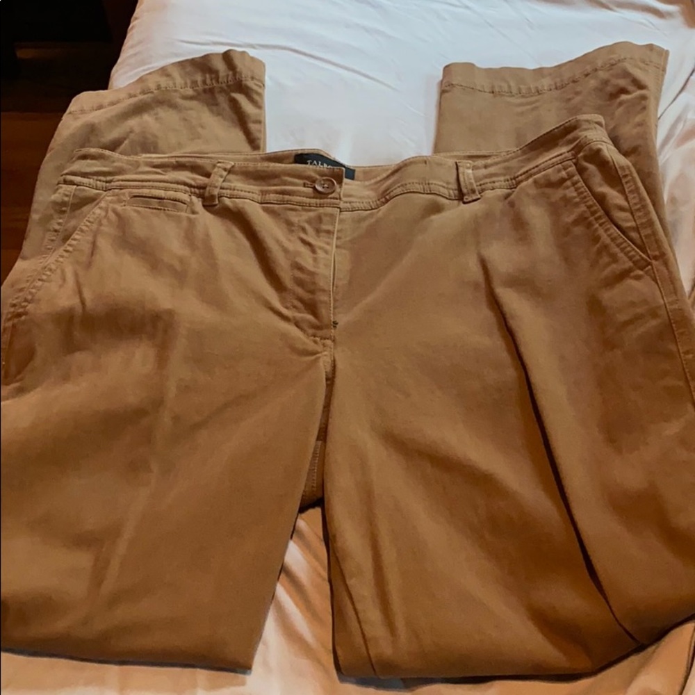 Size 12 Brown Talbots Straight Leg Pants Size 14